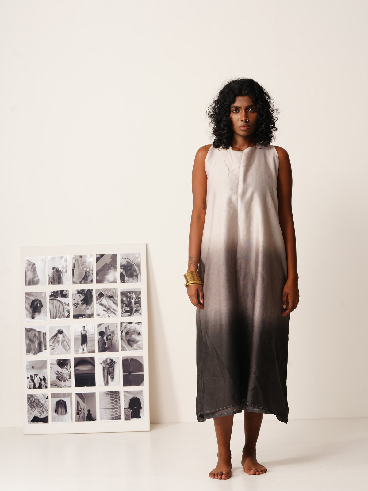 Syllable 02, ombre hand-dyed sleeveless dress