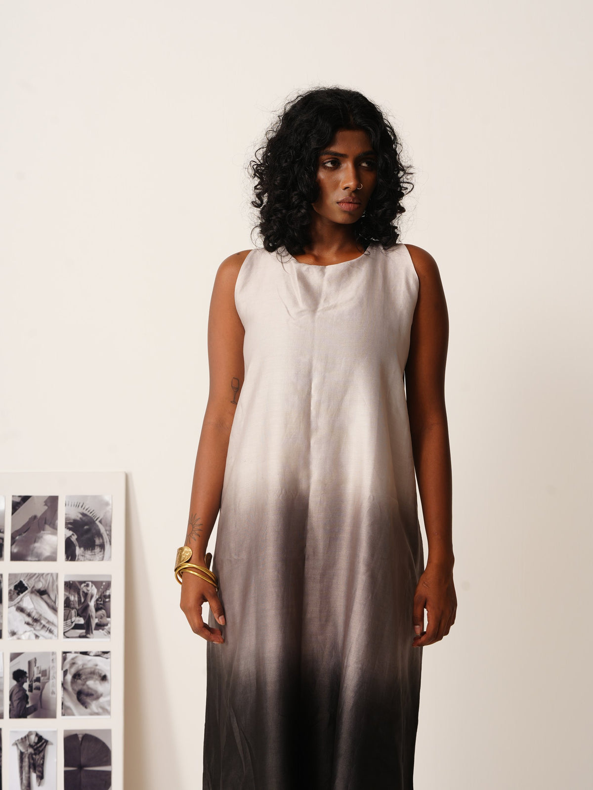 Syllable 02, ombre hand-dyed sleeveless dress