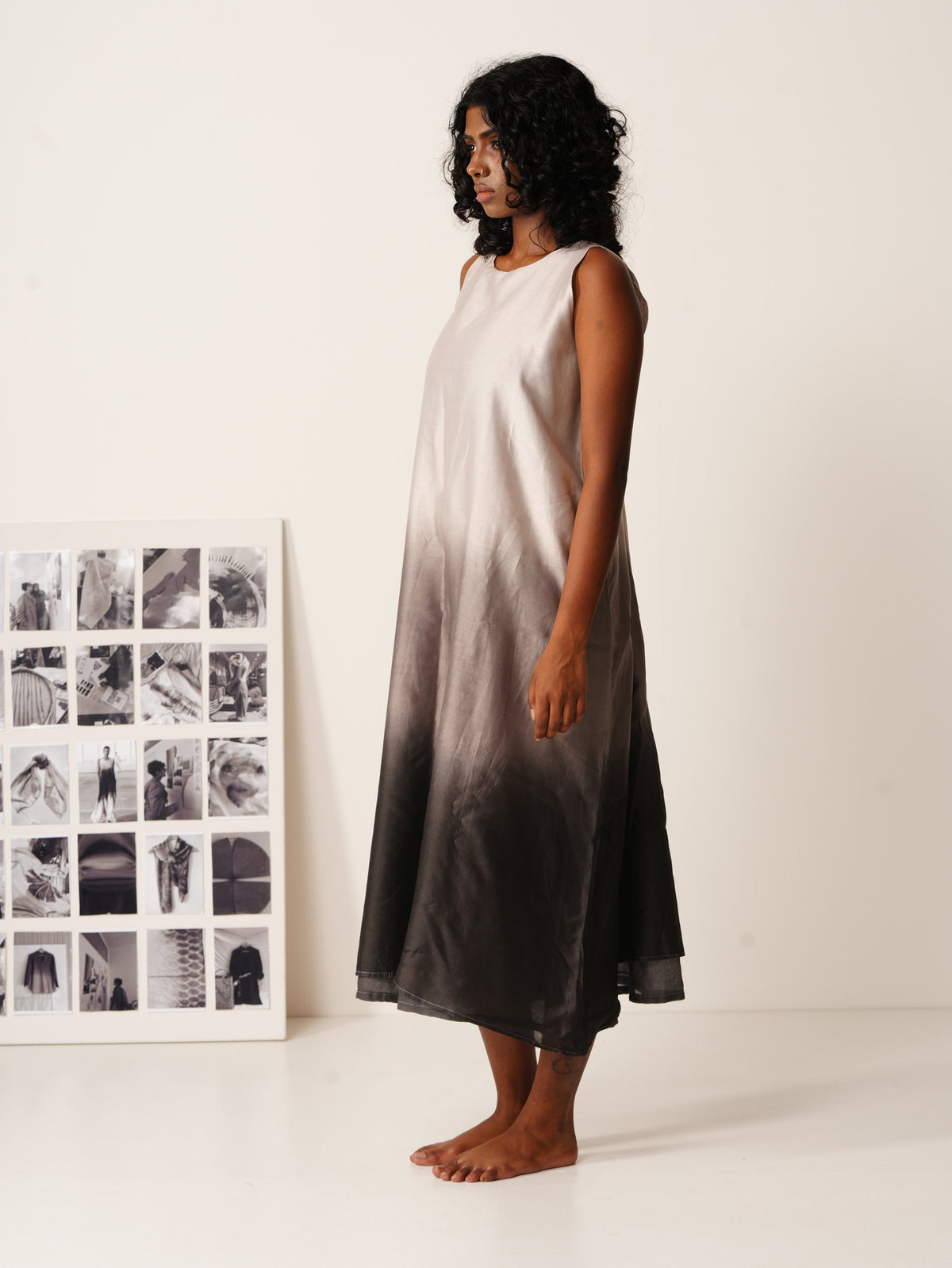 Syllable 02, ombre hand-dyed sleeveless dress