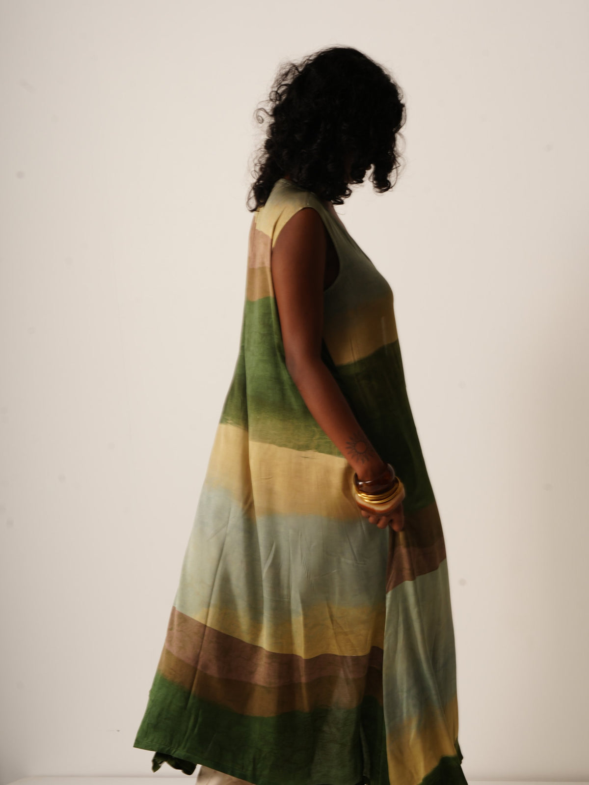 Syllable 08, abstract print cape kaftan