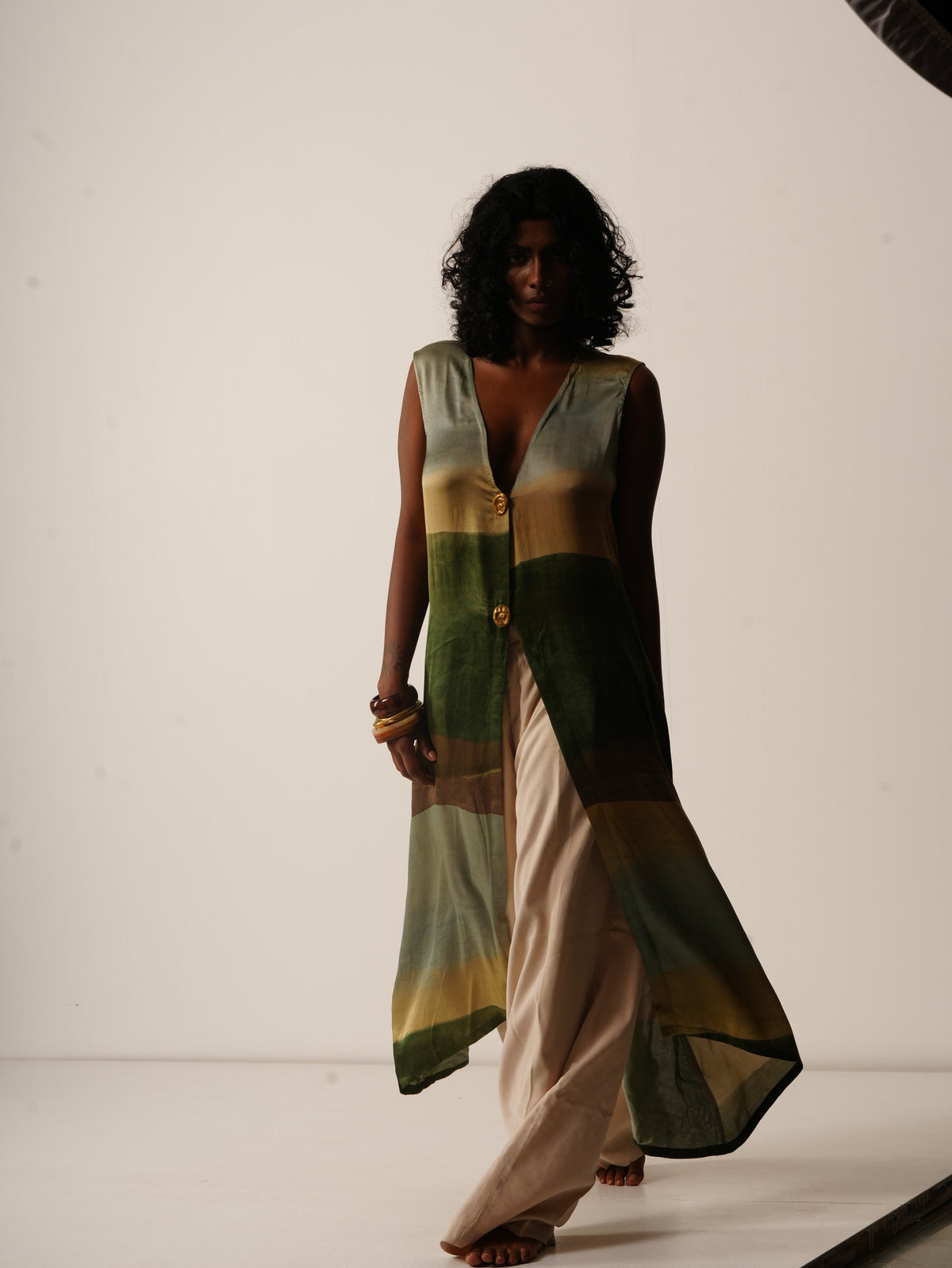 Syllable 08, abstract print cape kaftan